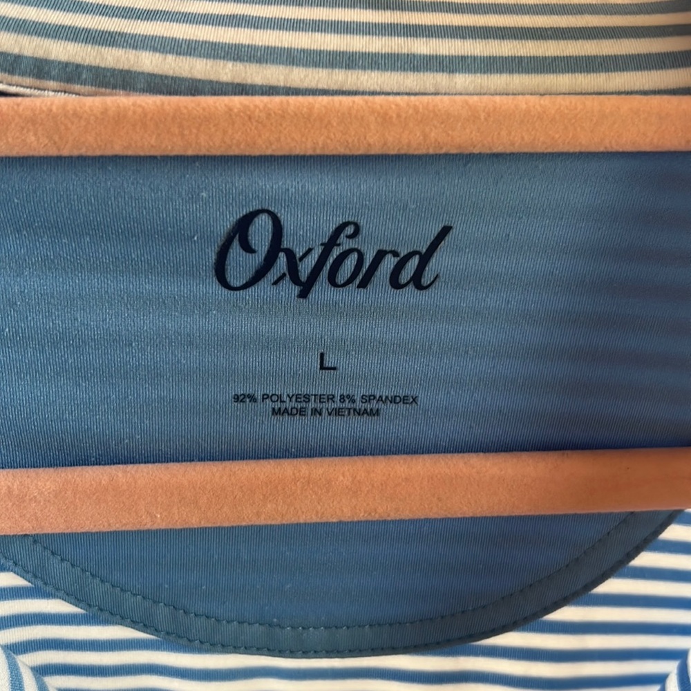 Men’s Blue Stripe size L Golf Shirt Oxford